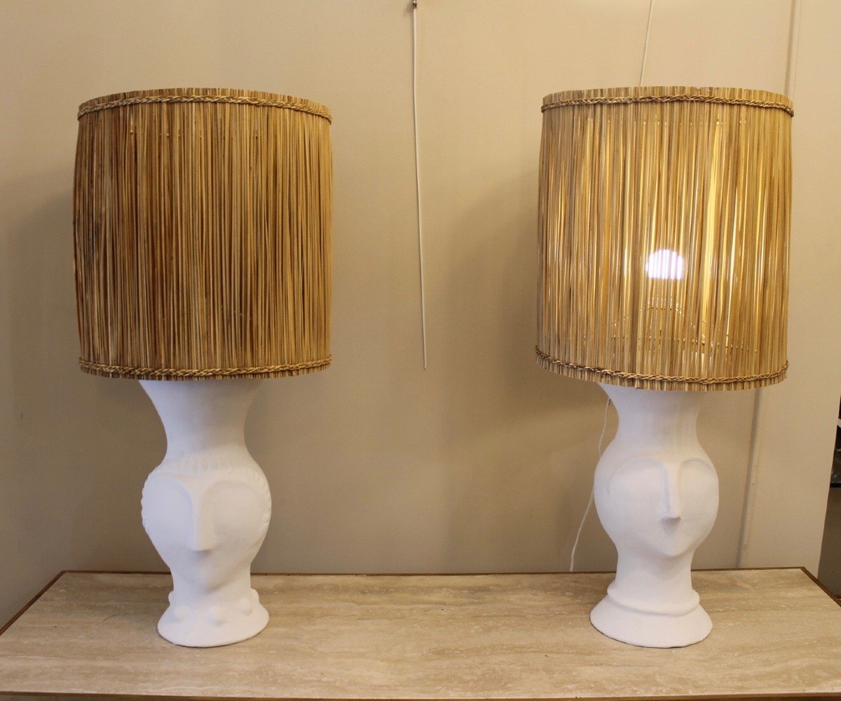 Paire Lampes Platres-photo-1