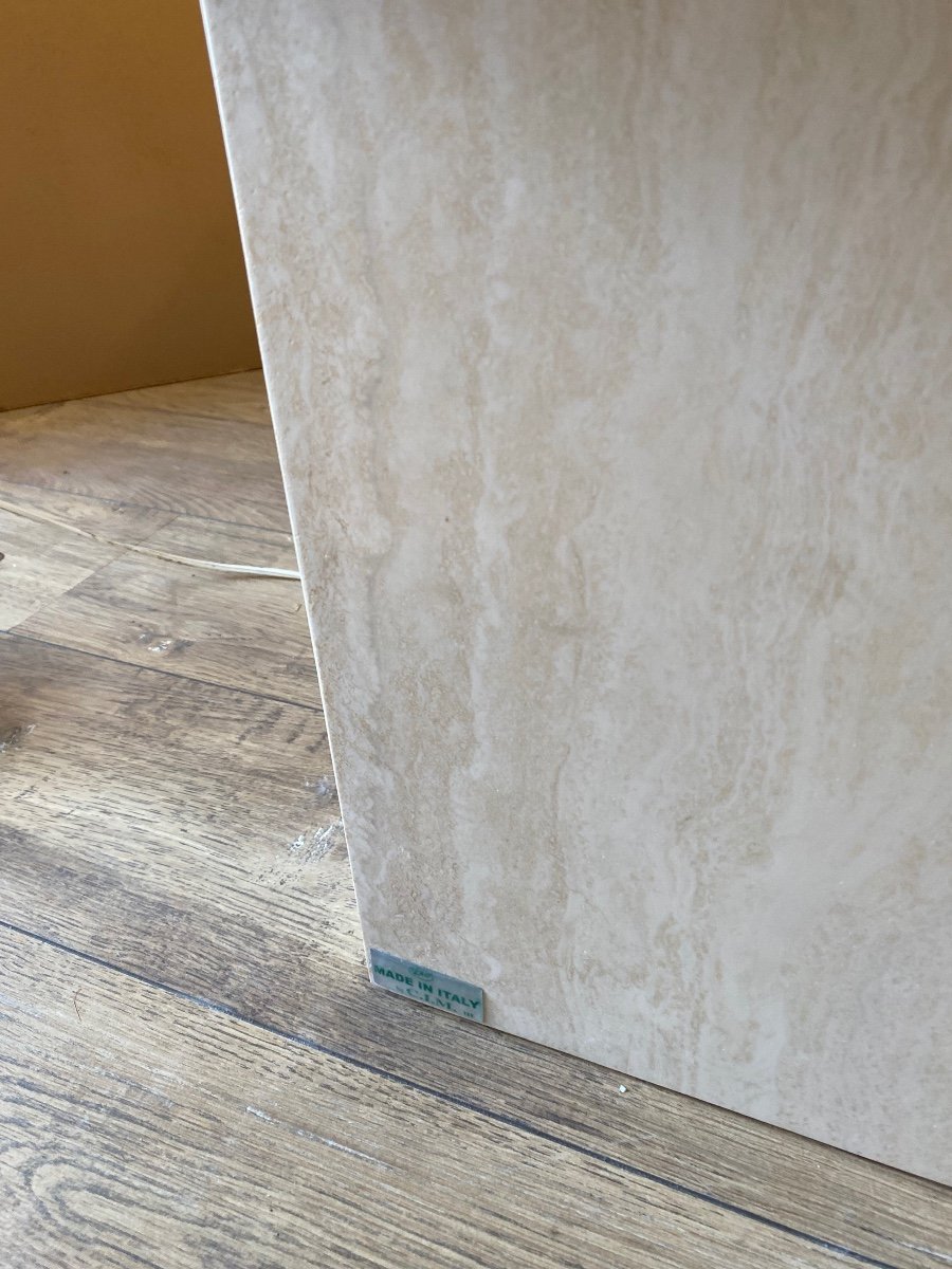 Pair Of Travertine Tables, Italy-photo-5