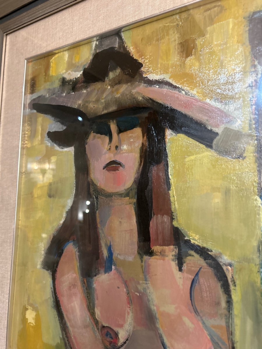 Painting, Woman With Hat, Bigoni-photo-8