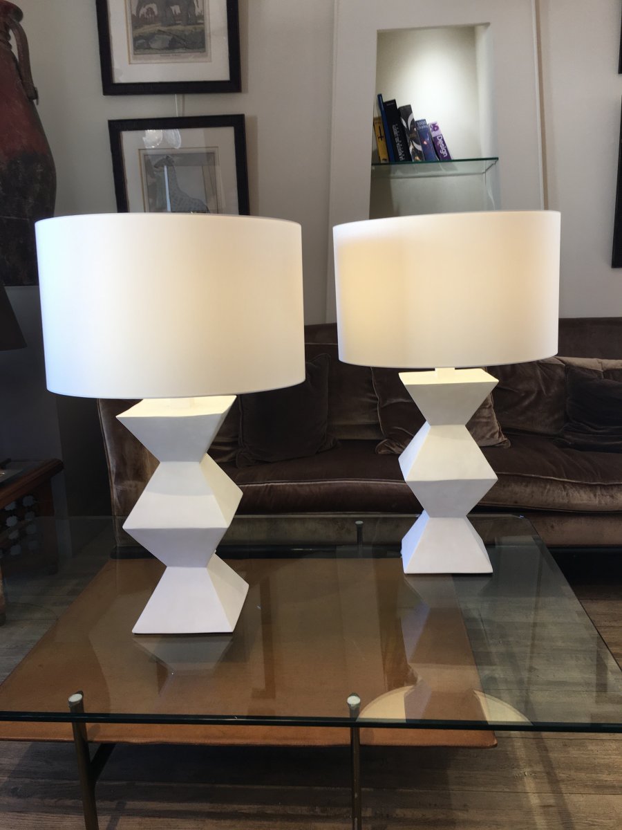 Paire De Lampes  Plâtres 