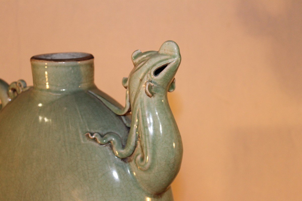 Teapot In Cracked Celadon, XXth-photo-2