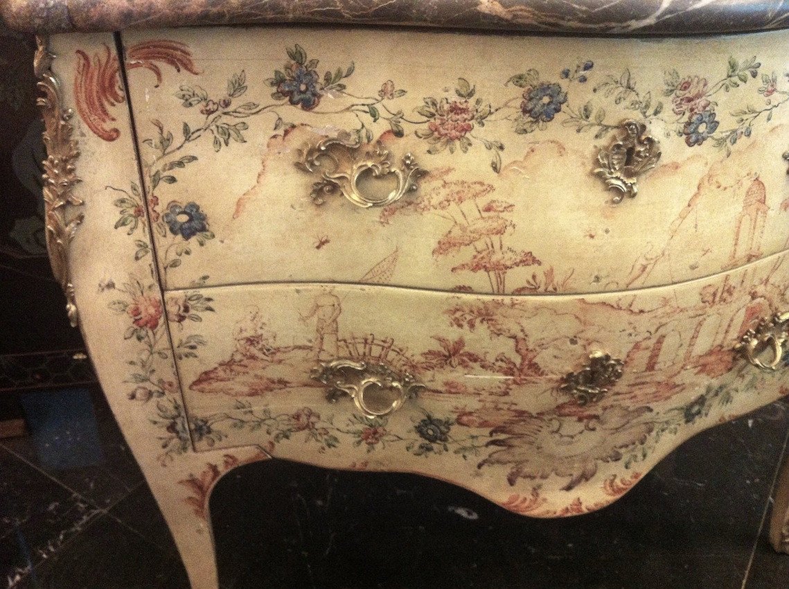 Painted Louis XV Style Genoese Chest Of Drawers.-photo-3