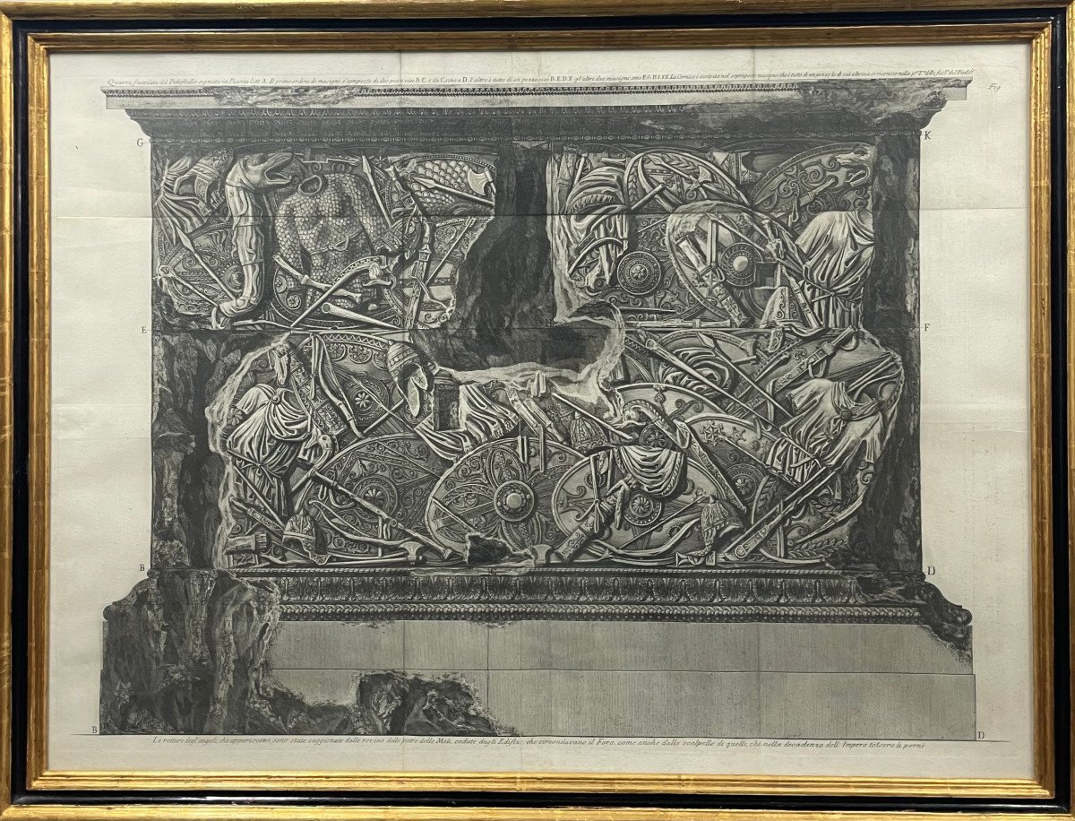 Piranesi 2 Engravings "frontals Of The Base Of Trajan's Column" S. XVIII-photo-3