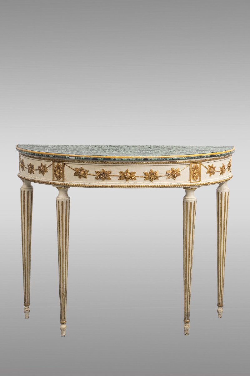 Console en demi lune italienne et Trumeau-photo-2