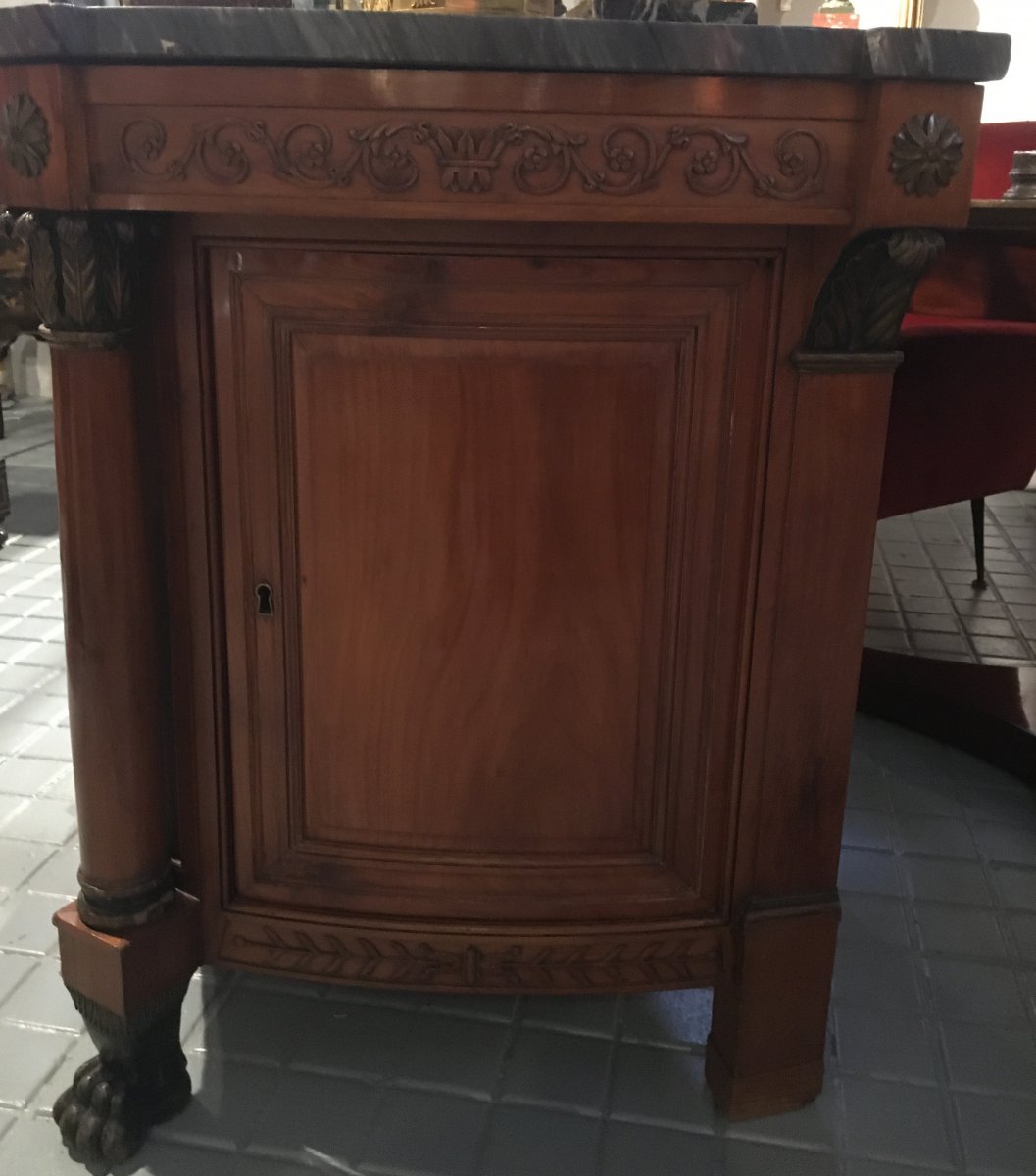 Commode Empire en merisier. Modele rare avec portes laterales  XIX-photo-3