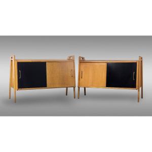 Pair Of Oak Sideboards. France. Mid-20th Century.