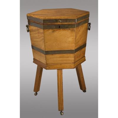 English Mahogany Bottle Cooler. With Its Zinc Interior.