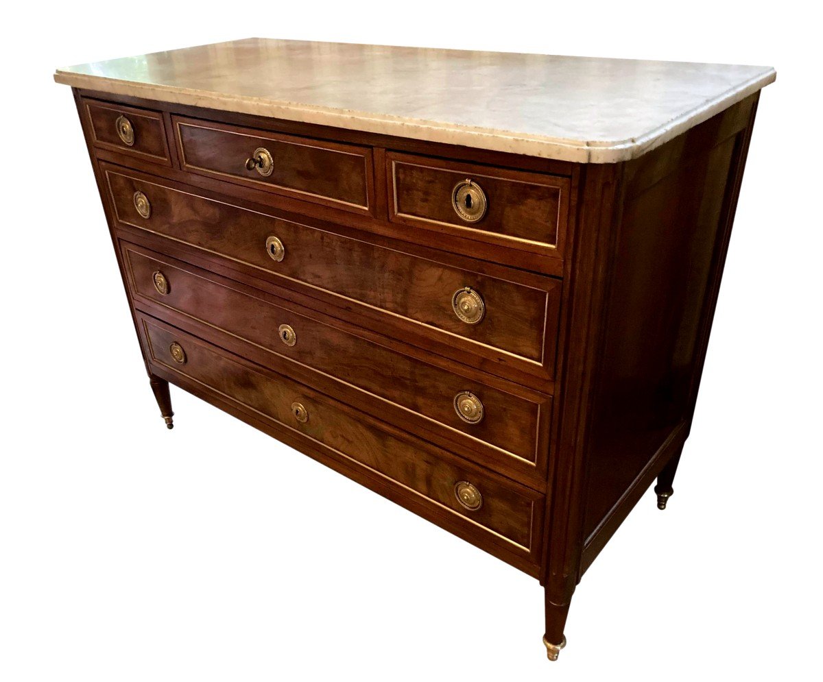 Louis XVI Mahogany Chest Of Drawers-photo-3