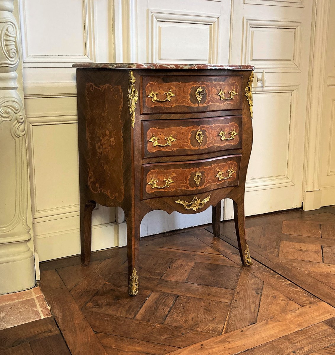 Small Louis XV Style Chest Of Drawers 19th Century-photo-2