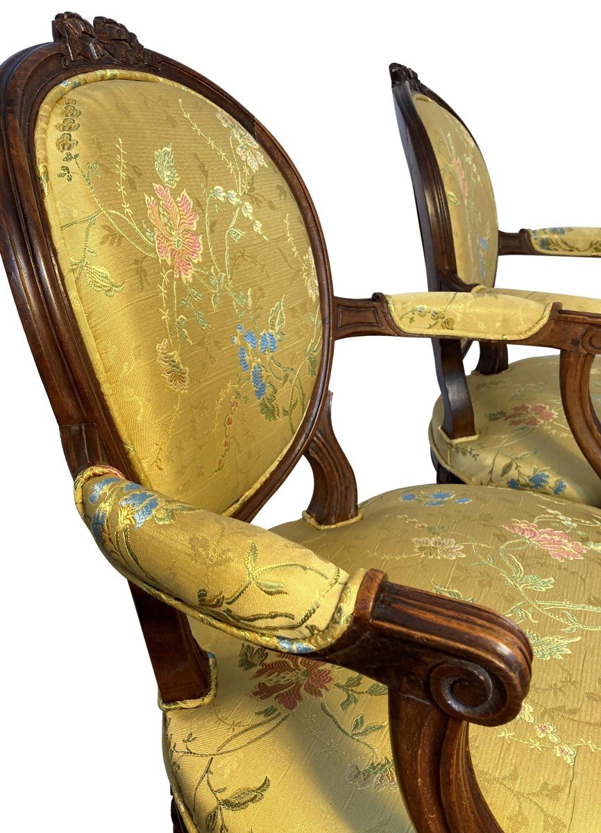 Paire De Fauteuils Louis XVI Du XVIIIe Siècle-photo-3