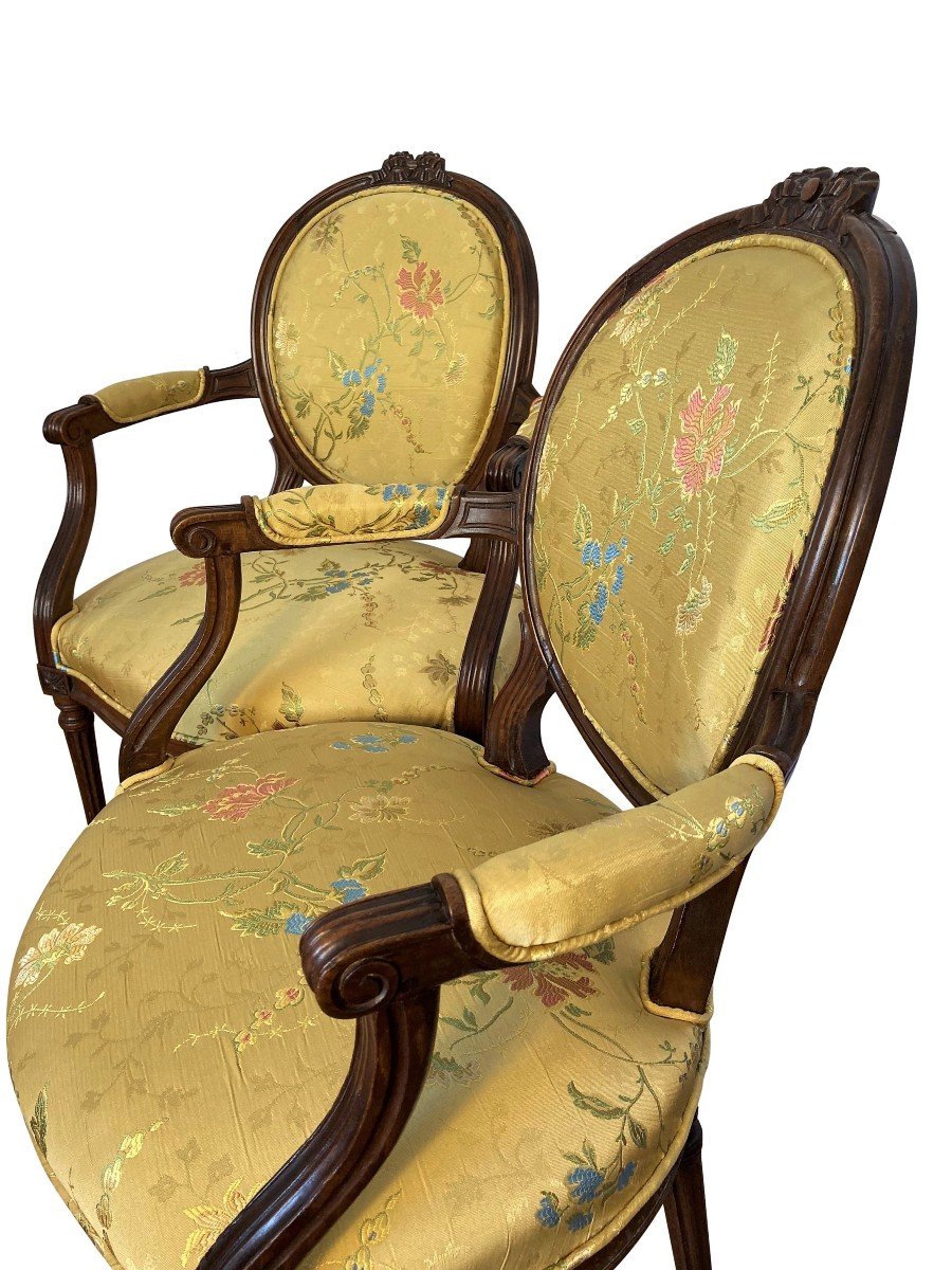 Paire De Fauteuils Louis XVI Du XVIIIe Siècle-photo-4