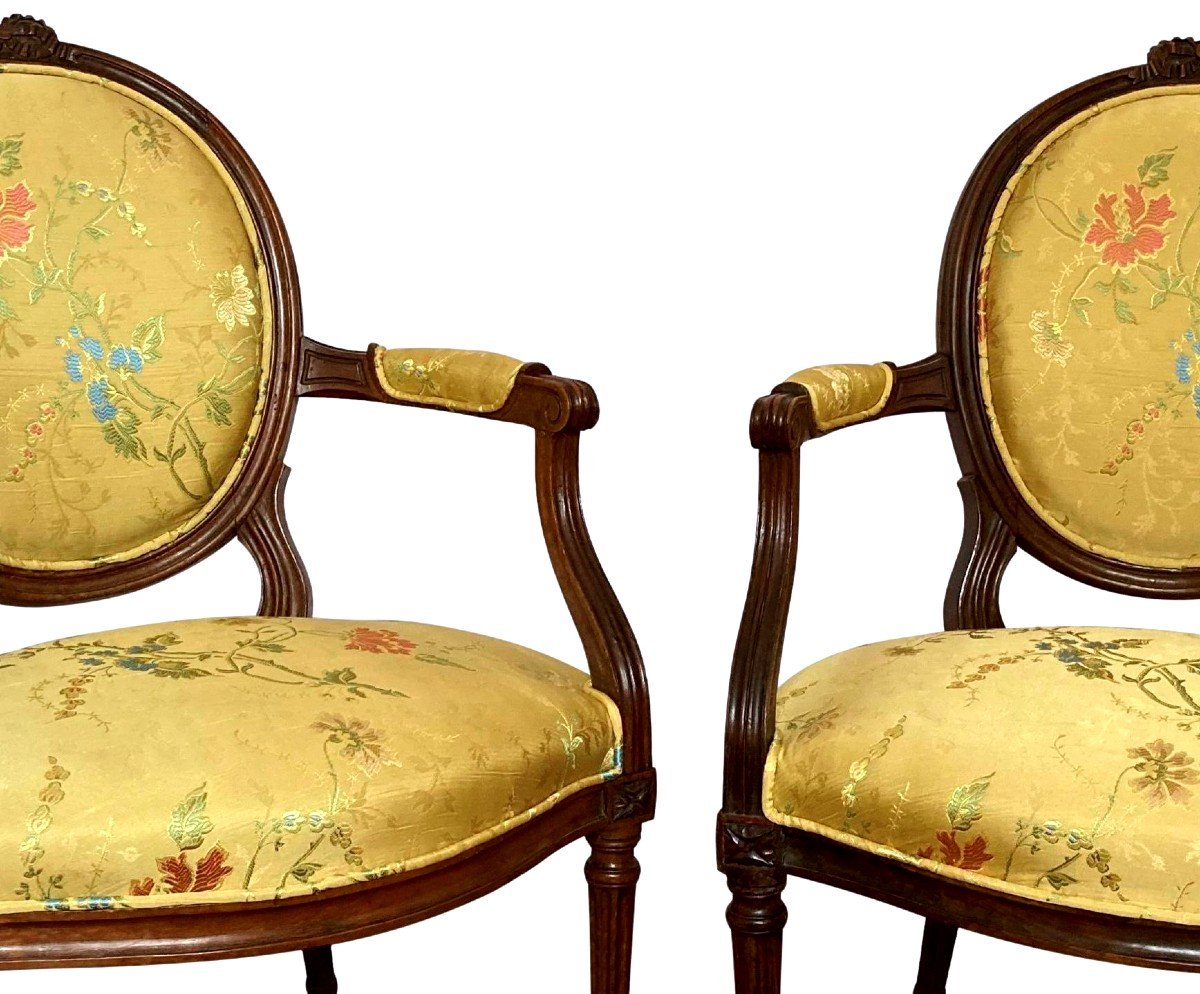 Pair Of Louis XVI Period Armchairs-photo-2