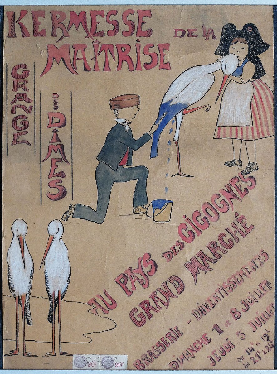 Alsace 2 Original Posters 1945 Kermesse Le La Maîtrise Pays Des Cigognes-photo-2