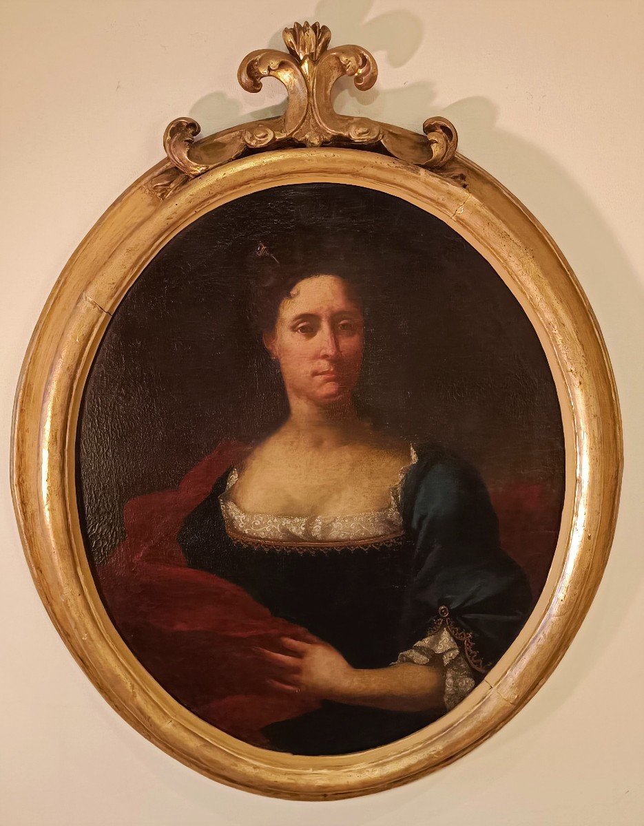 Huile Sur Toile Du XVIIe Siècle : Portrait d'Une Noble Dame