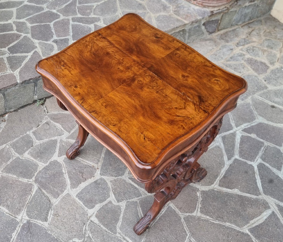 Work Table In Walnut From 1860 With Cherry Inlays Luigi Filippo-photo-4