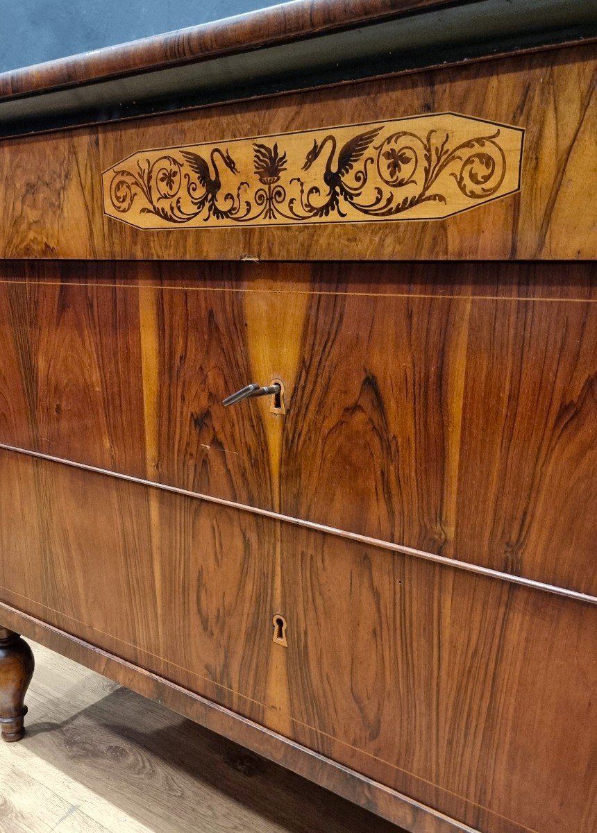 Walnut Chest Of Drawers With Maple Inlays – Late 19th Century, Faenza-photo-3