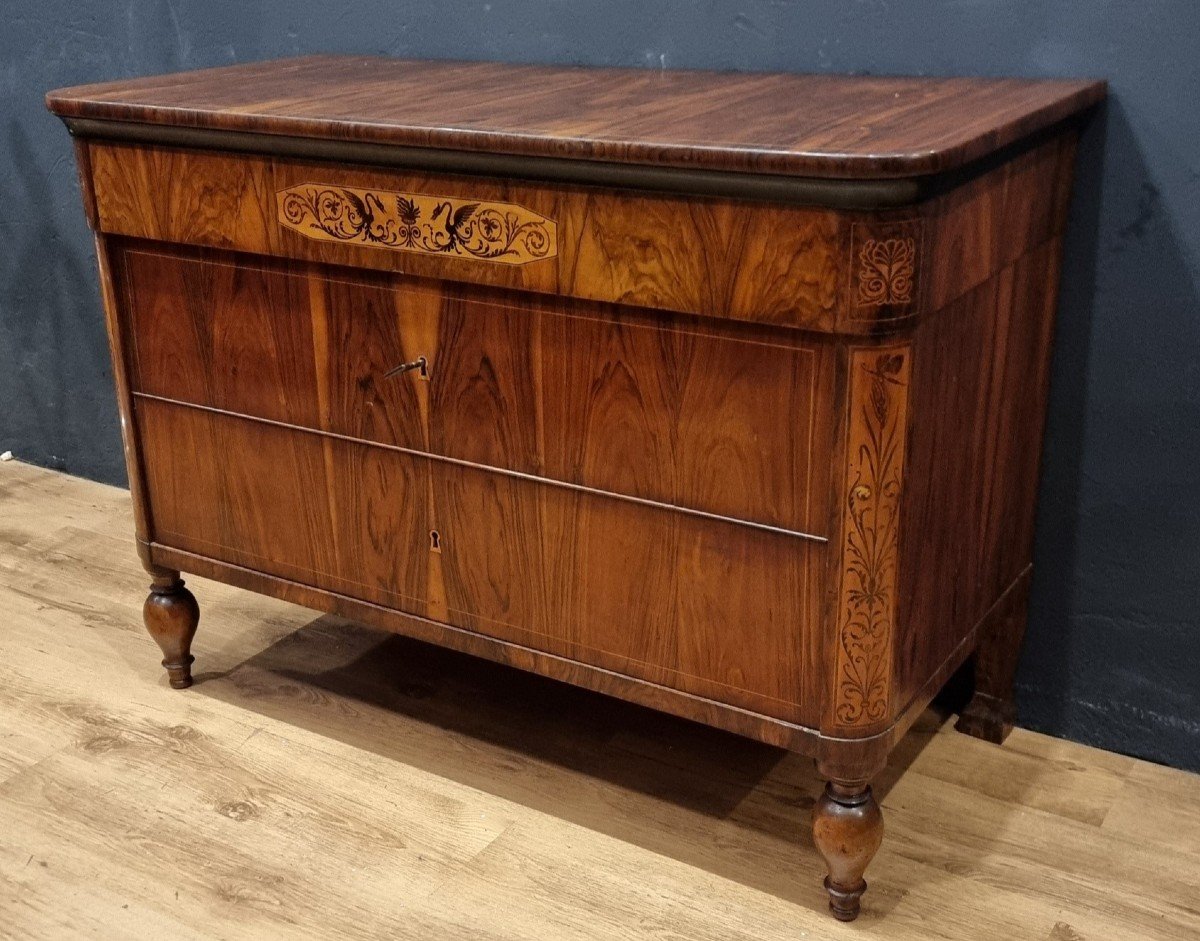 Walnut Chest Of Drawers With Maple Inlays – Late 19th Century, Faenza-photo-4