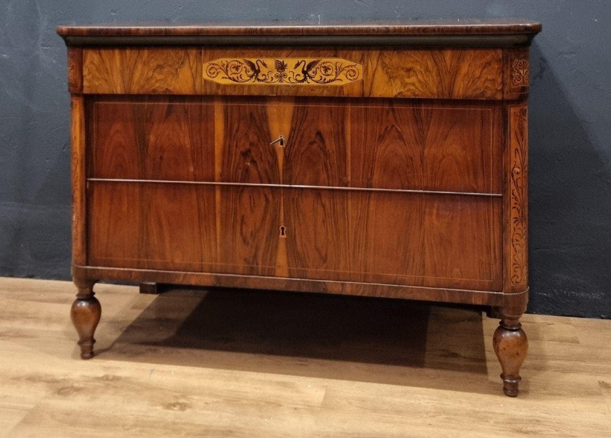 Walnut Chest Of Drawers With Maple Inlays – Late 19th Century, Faenza-photo-4