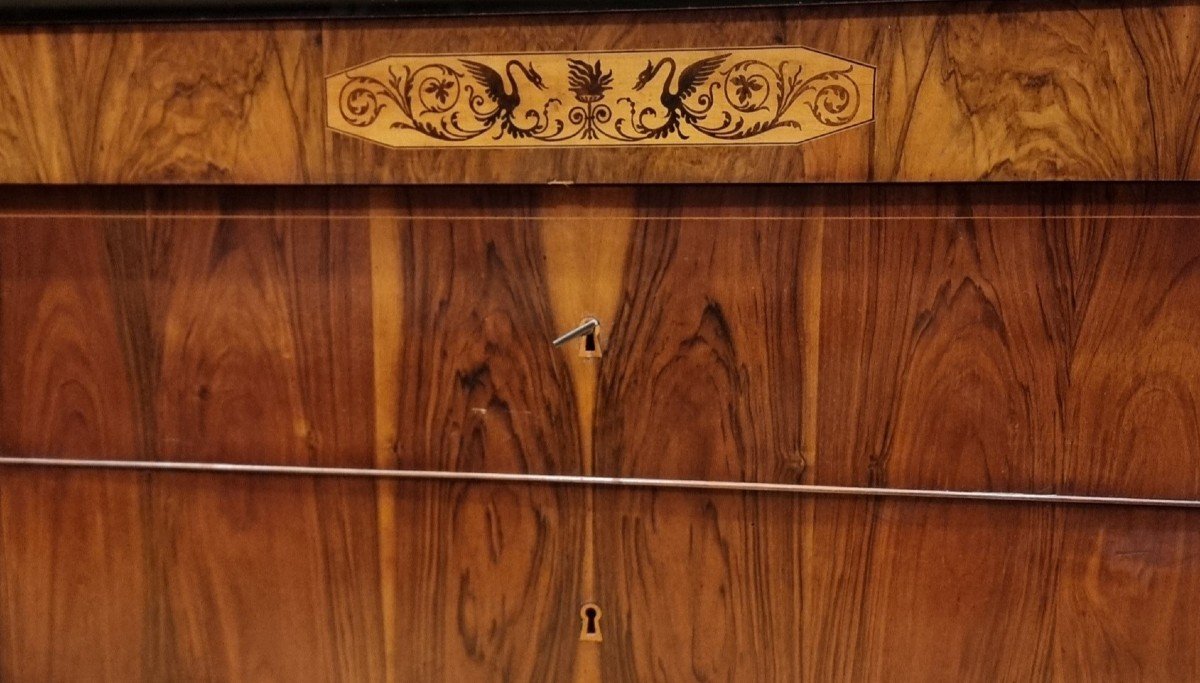 Walnut Chest Of Drawers With Maple Inlays – Late 19th Century, Faenza-photo-5