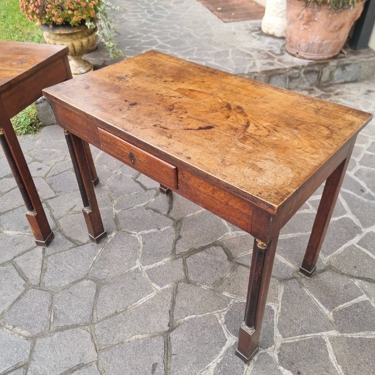 Pair Of Empire Walnut Consoles From 1820-photo-1