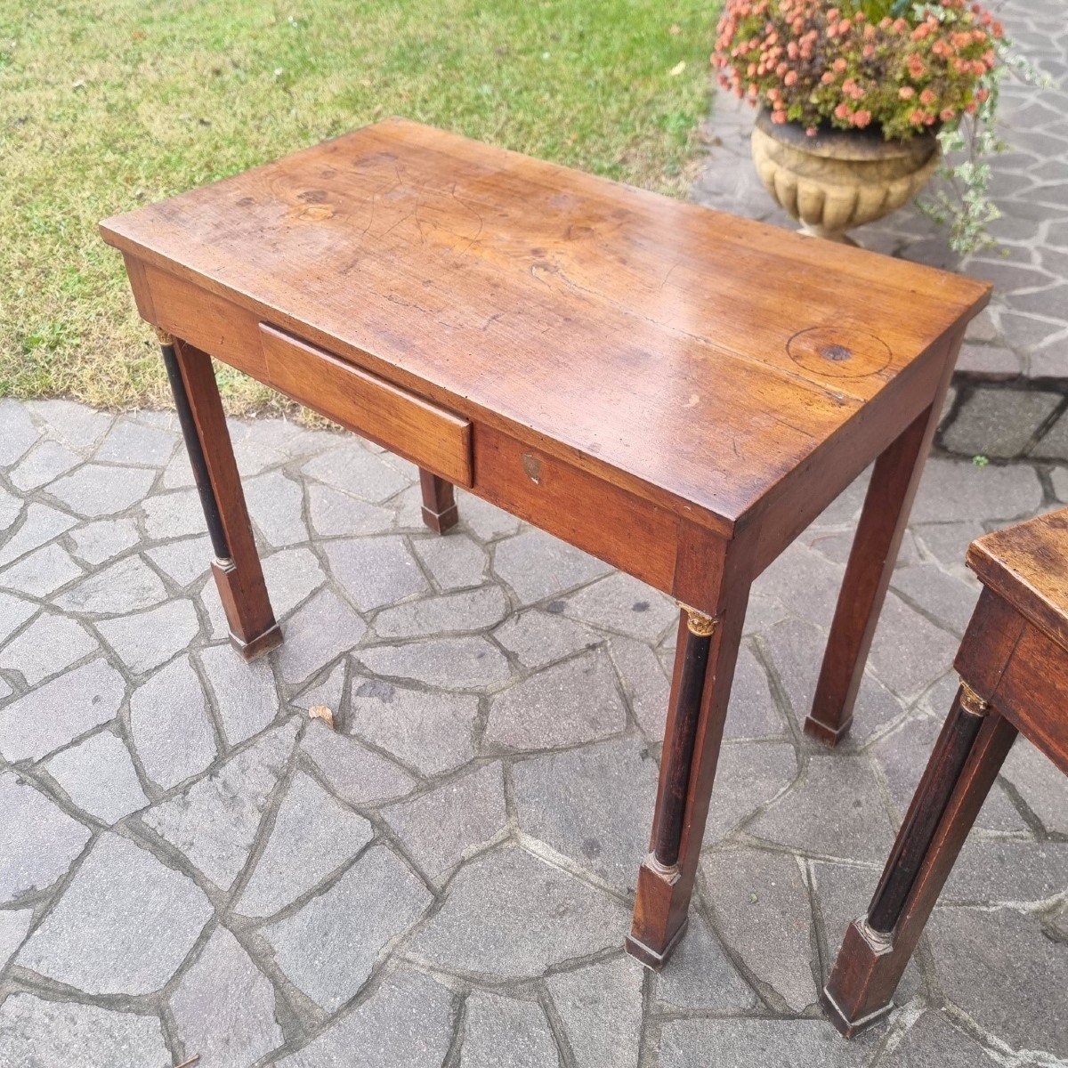 Pair Of Empire Walnut Consoles From 1820-photo-2