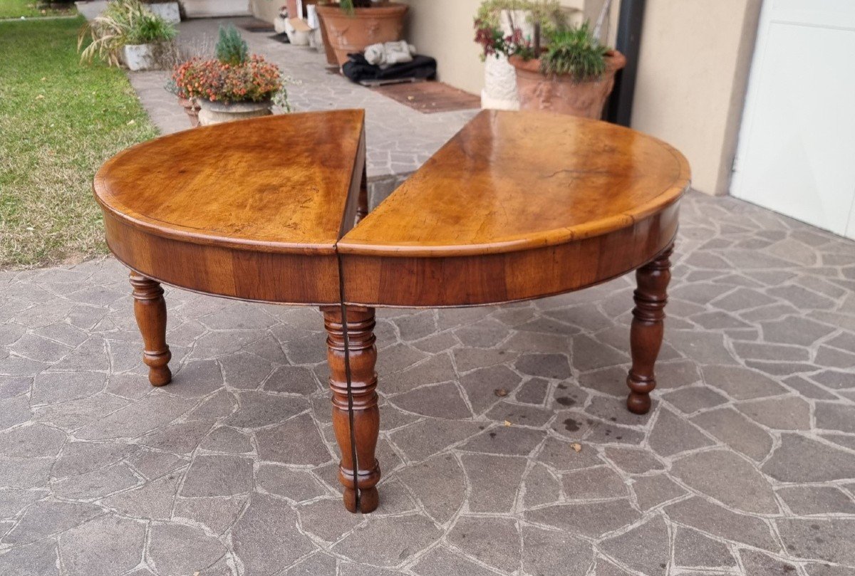 Pair Of Bolognese Consoles In Walnut From 1850-photo-6