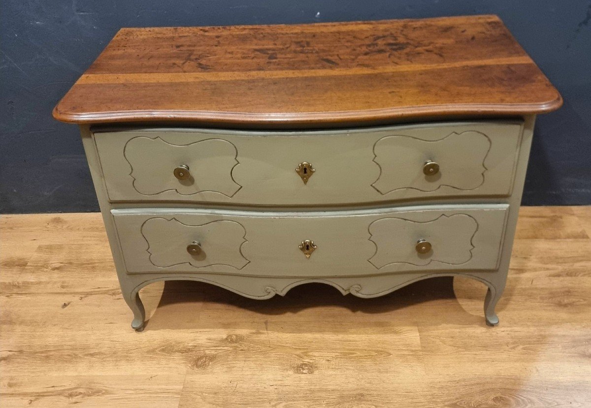 18th Century Parmesan Chest Of Drawers In Sage Green Lacquer-photo-3