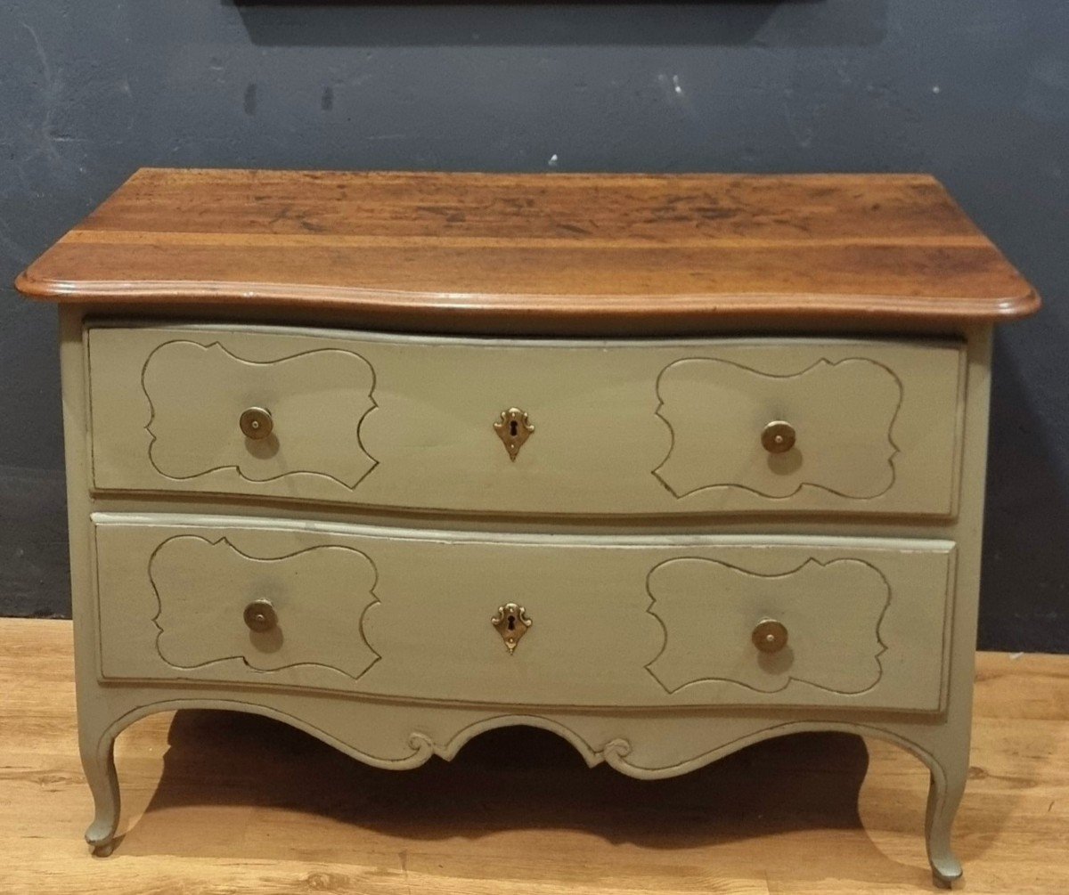 18th Century Parmesan Chest Of Drawers In Sage Green Lacquer-photo-4