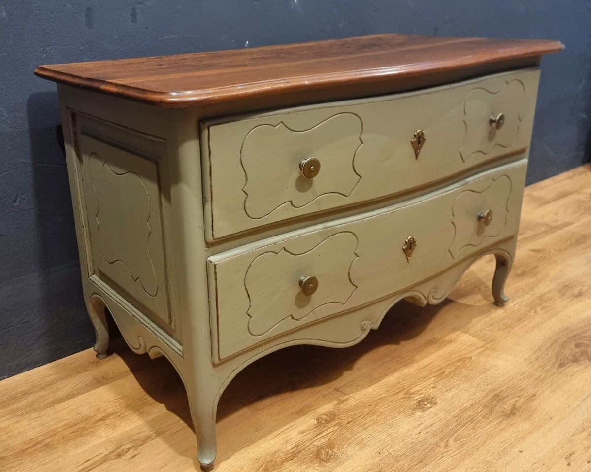 18th Century Parmesan Chest Of Drawers In Sage Green Lacquer-photo-7