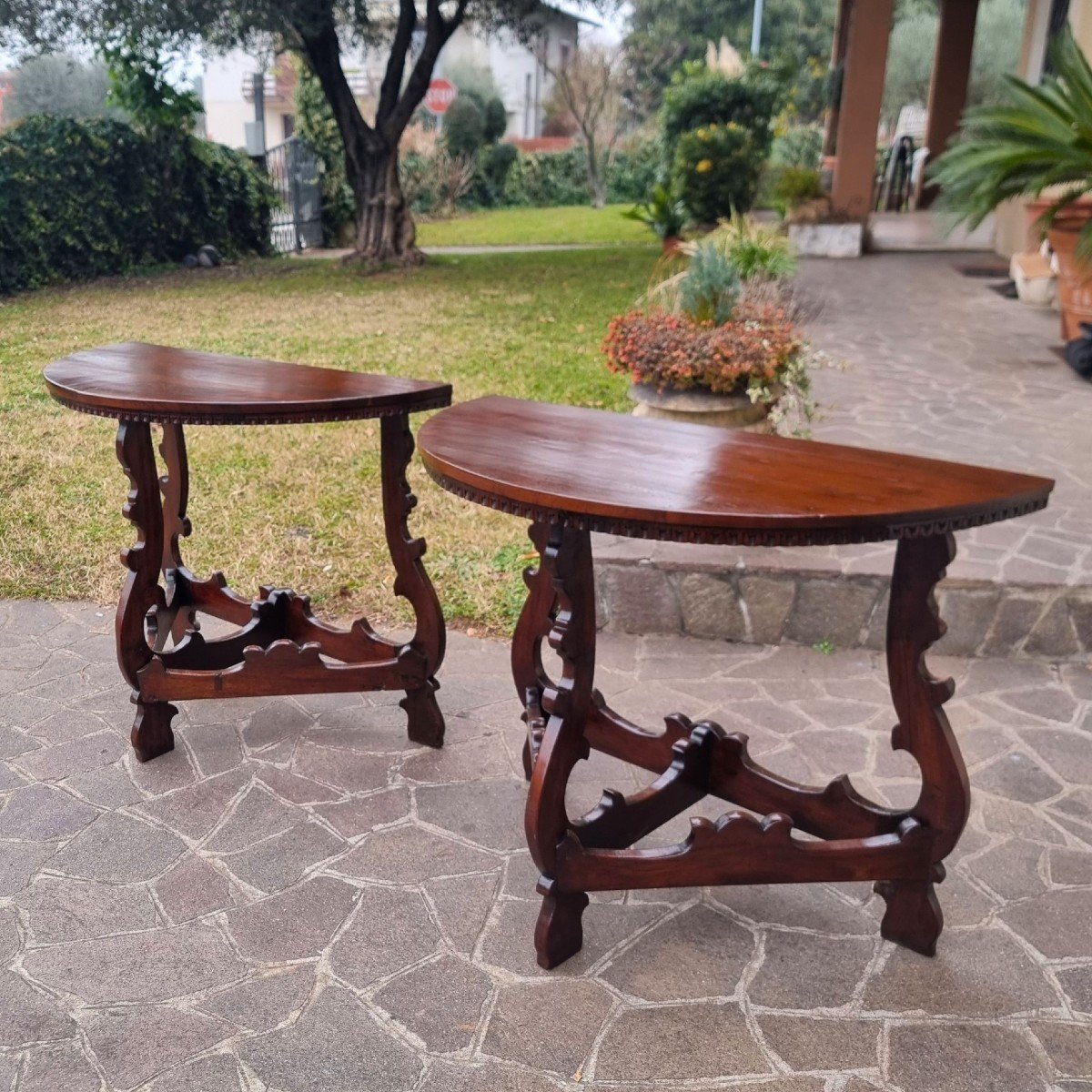 Pair Of 18th-century Bolognese Walnut Consoles