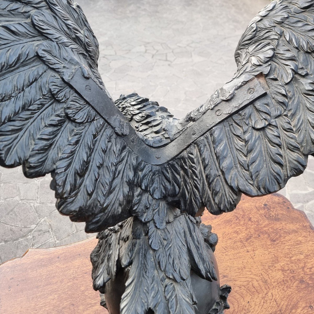 Imperial Eagle In 19th-century Wood – High-quality Sculpture And Rarity-photo-3