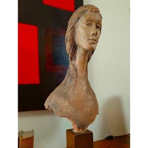 The 1976 Terracotta Female Sculpture: A Masterpiece By Vincenzo Brunetti