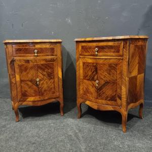 Pair Of 19th-century Venetian Walnut Bedside Tables