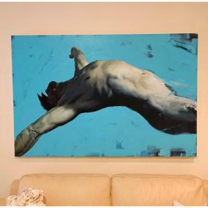 Huile Sur Toile "deep Blue" Filippo Manfroni- Context Art Miami