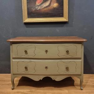 18th Century Parmesan Chest Of Drawers In Sage Green Lacquer