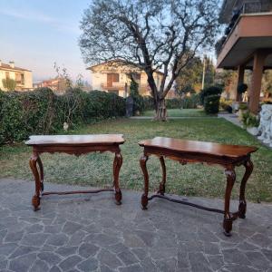 Pair Of 18th-century Walnut Consoles – Venetian Louis XV Style