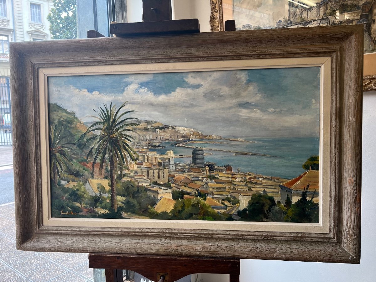 Emile Bou, French Orientalist Painter: The Pendant Of The View Of Algiers Previously Represented-photo-2