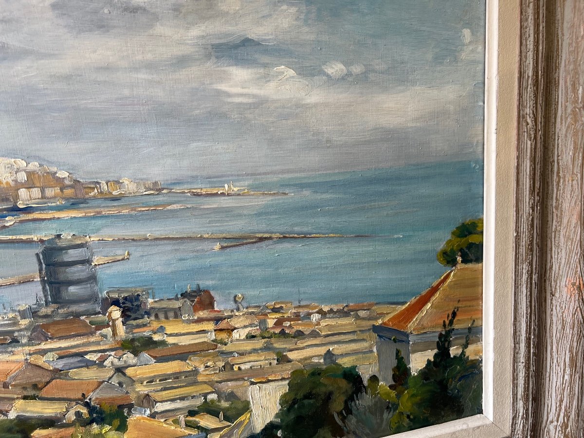 Emile Bou, French Orientalist Painter: The Pendant Of The View Of Algiers Previously Represented-photo-1