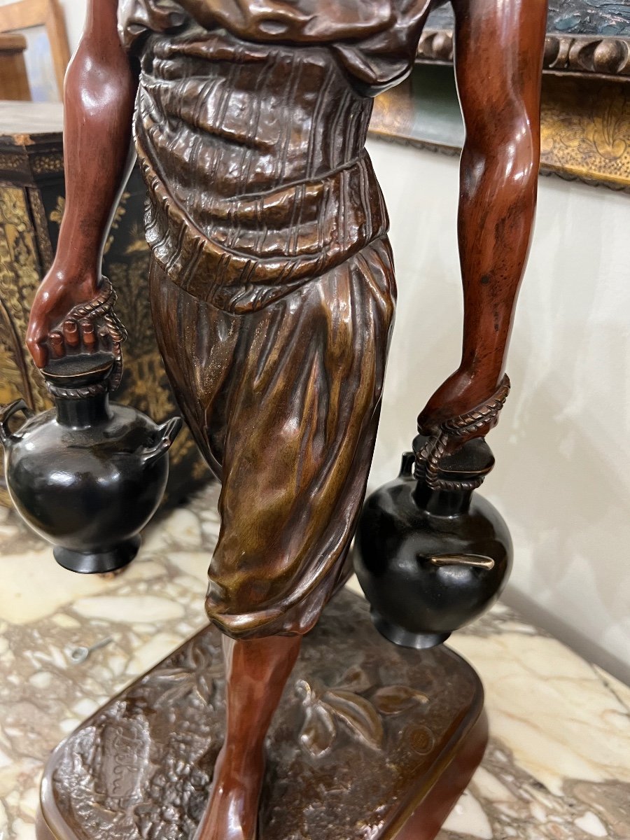 Le Porteur D’eau Arabe Ou Tunisien, Bronze De Didier Début, Sculpteur Français -photo-6