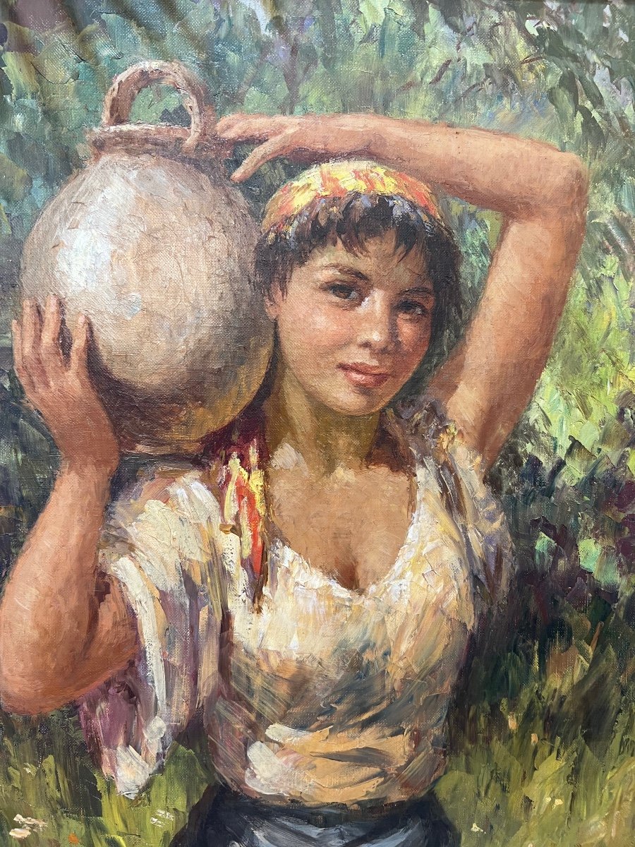 André Galzenati, Young Girl With A Pitcher-photo-3