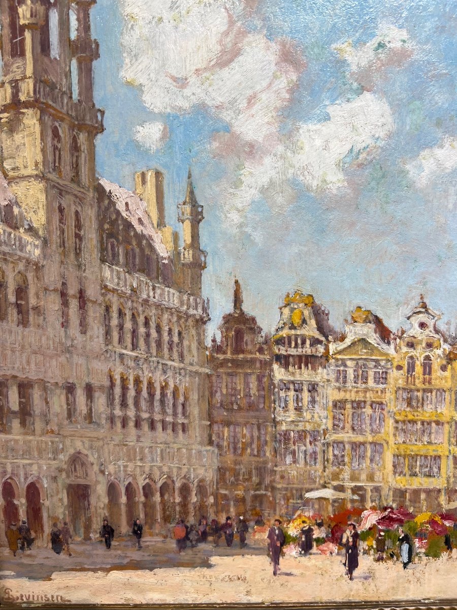 The Grand Place Of Brussels By The Danish Painter Levinsen-photo-2