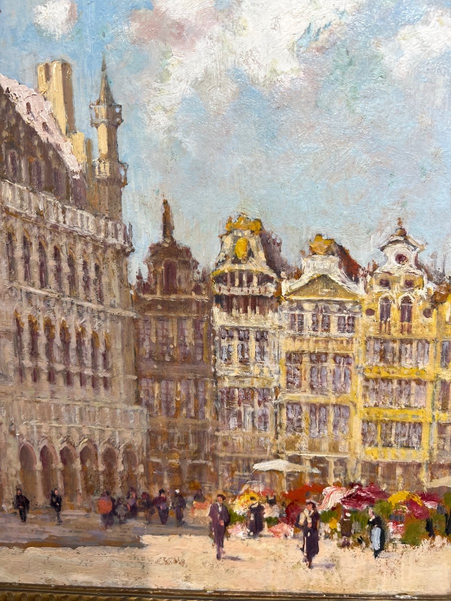 The Grand Place Of Brussels By The Danish Painter Levinsen-photo-1