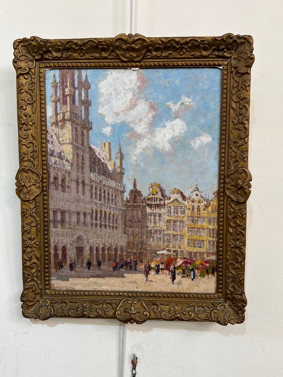 The Grand Place Of Brussels By The Danish Painter Levinsen