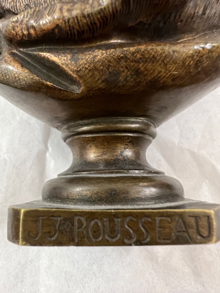 Bronze Bust, Representative Jean-jacques Rousseau, 19th Century-photo-4