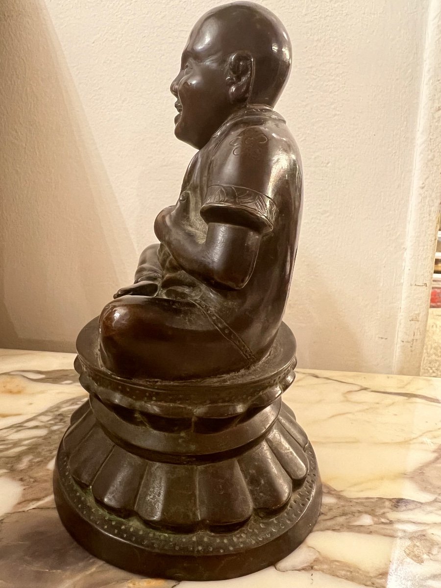 Bouddha Rieur En Bronze -photo-3