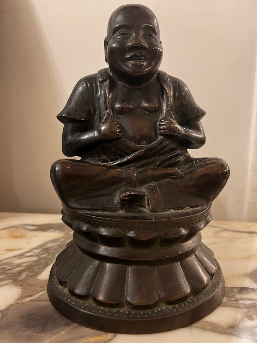 Bouddha Rieur En Bronze 