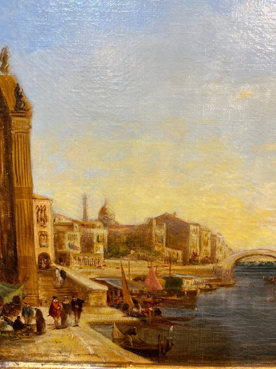 Alfred Bachmann: View Of Canal In Venice-photo-4