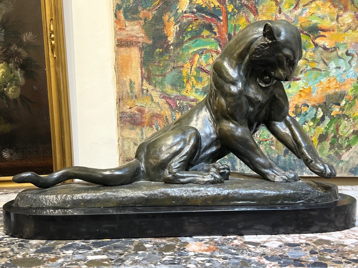 Irénée Richard: Large Bronze Panther 