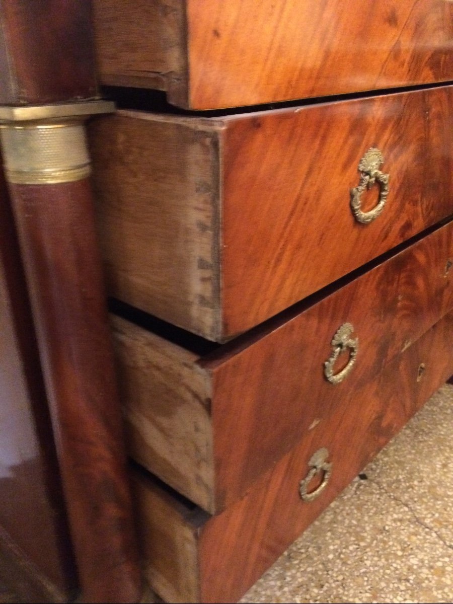 Empire Period Commode With Detached Columns, Mahogany From Cuba.-photo-3