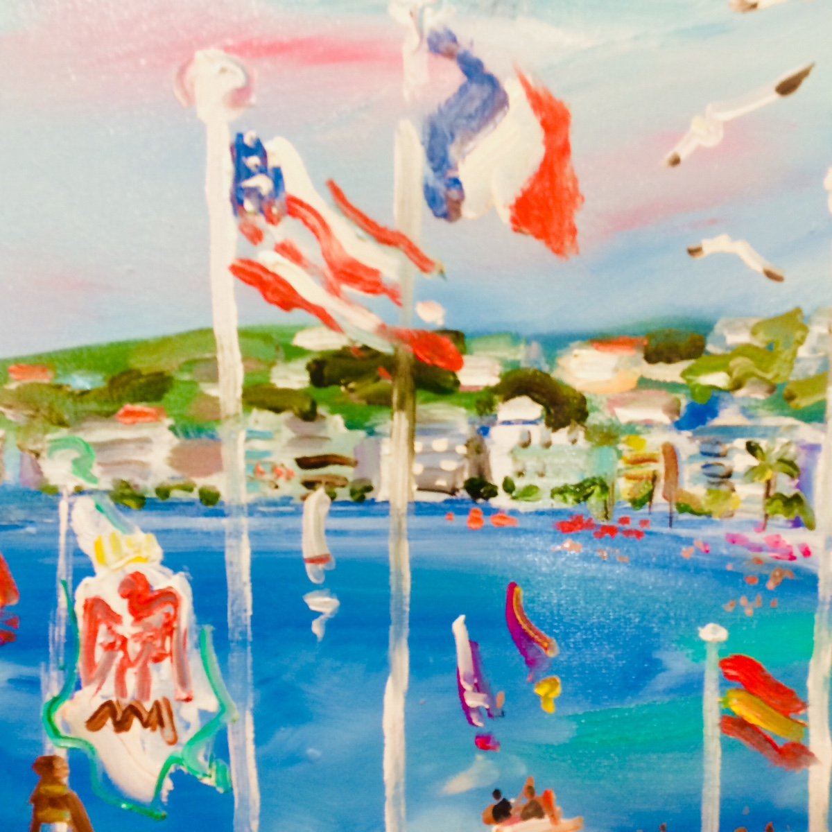  La Promenade Des Anglais Animée  par  Yvon Grac. Huile Sur Toile 50 X 61 cm-photo-2